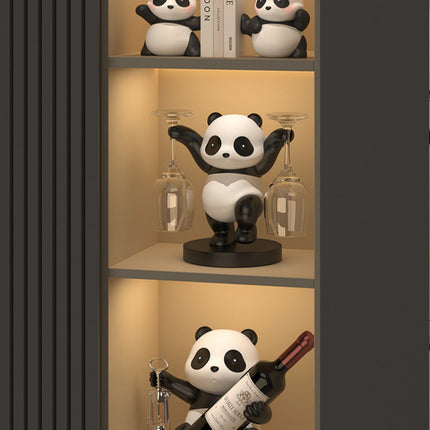 Panda Rooi Wynrak Versiering Wynkas Kombinasie Lig Luuks