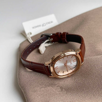 Genuine Leather Small Dial Women's Simple Retro Belt Watch