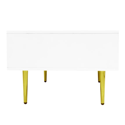 Wit Hoogglans Koffietafel, Modern En Eenvoudig, Met 2 Laaie