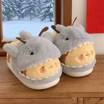 Haai Katoen Pantoffels Mans En Vroue Prettige En Oulike Haai Bye Paar Huishoudelike Sakhak Pluizige Skoene Winter