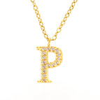 Gold P With Chain / 18k Gold Plating