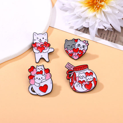 Kreatiewe Tekenprent Koppie Katjie Broche Oulike Liefdeshart