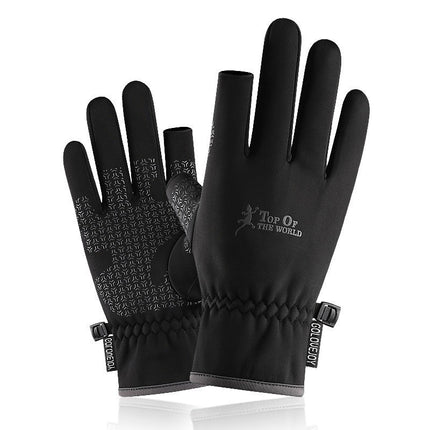 Men's Outdoor Windproof Zipper Touch Screen Gloves