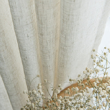 Japanese Linen Half Shade Curtain Solid Color Balcony Bedroom Living Room