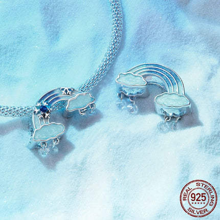 Ys En Sneeu Feetjie Reënboog S925 Sterling Silwer Selfdoen Armband Rygkrale