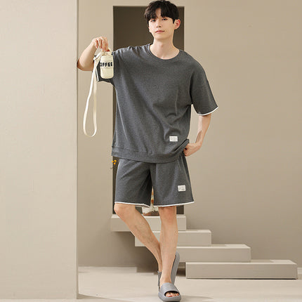 Men's Soft Short Sleeve 2 Casual Plus Size Pajamas Suit