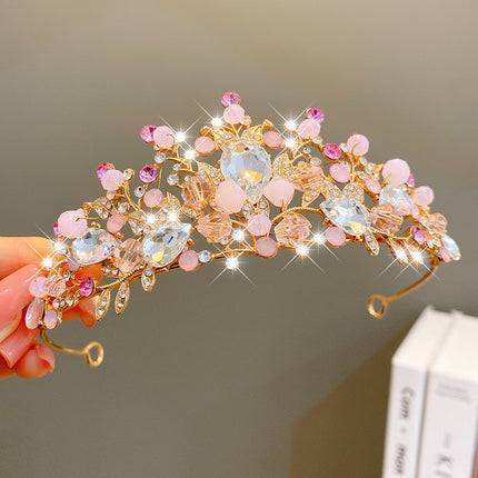 Oulike Mode Juweliersware Haarbykomstighede Veelkleurige Pêrelkroon Banket Verjaarsdag Mode Prinses Kopband Meisie Kawaii Kroon Kroon Kopband Hoofbedekking Hoofbedekking Kristal Trou Party Haarbykomstighede