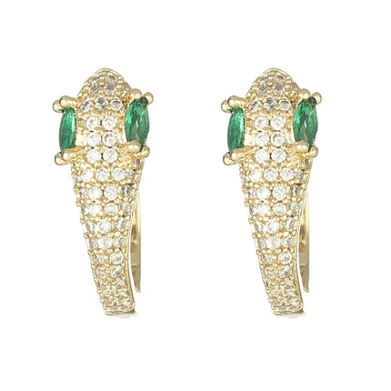 Gold Plated Diamond Zirconium Delicate Round Ear Buckles
