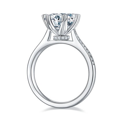 'n 3-karaat Luukse en Modieuse Ligluukse Juweliersware Silwerring Stel Met Topgehalte Moissanite, S925 Silwer Geplateer Met Platinum