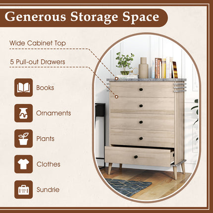 Farmhouse Chest Dresser Of Drawers Tall Storage Organizer