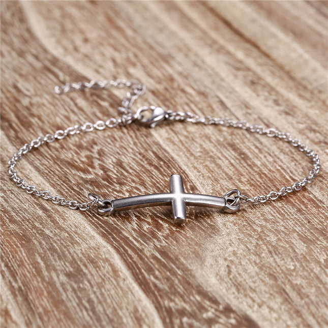 Stainless steel cross bracelet