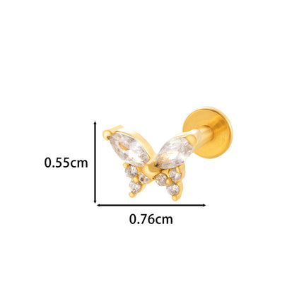 Stainless Steel Internal Thread Flat Bottom Rod Labret
