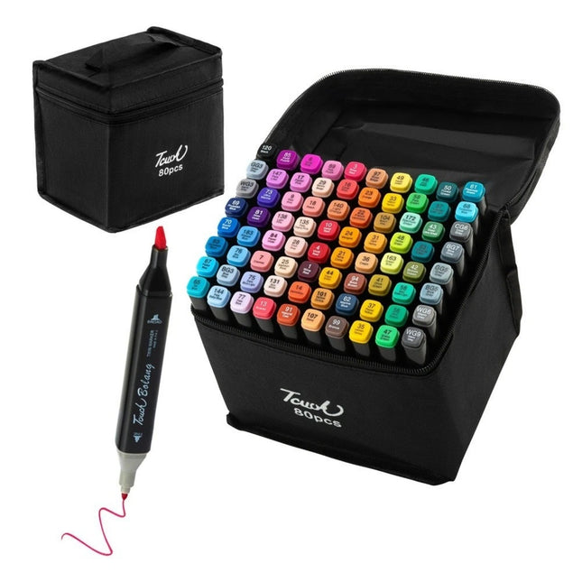 Markers Colors Graphic Drawing Painting Alcohol Art Dual Tip Sketch Pens 80 PCS