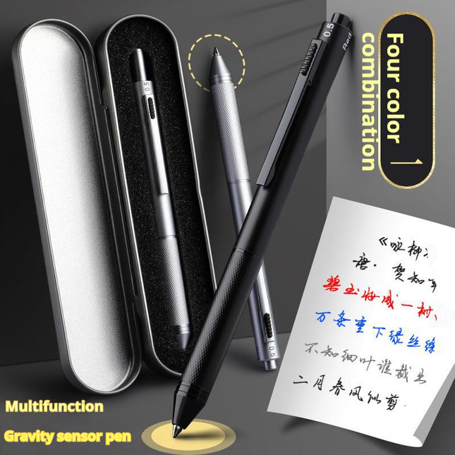 Multi-functional Four-color One Black Technology Gravity Induction Ballpoint Pen Press Type
