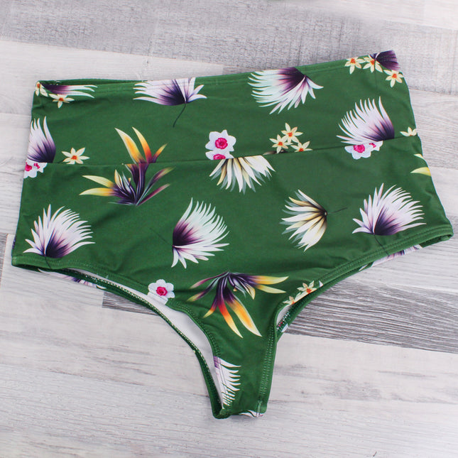 High-waisted two-part print two-part bikini