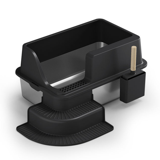 Semi-closed Stainless Steel Litter Box Oversized