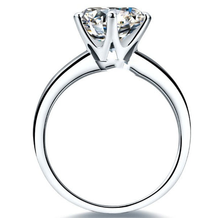 925 Silwer Vergulde Sesklou-ring Met Mossaniet Vroulike T Koolstof Diamant