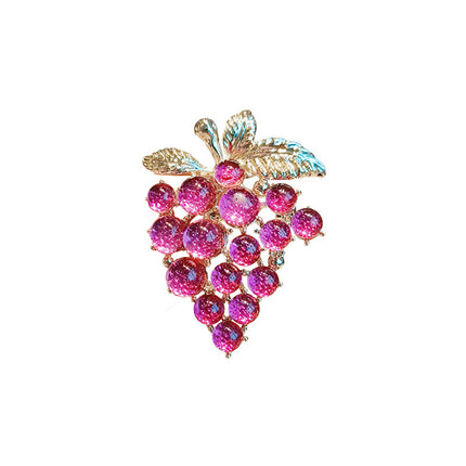Light Luxury Purple Grape Brooch For Women, High-end Elegant Temperament