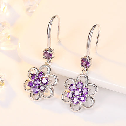 Flower White Copper Earrings Women Wholesale Long Temperament Earrings