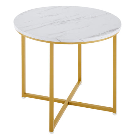 Modern Metal Frame Round Marble Dining Table And Chair Set 5 Pieces With 4 Semi-circular Stools, Suitable For Small Apartments And Restaurants
