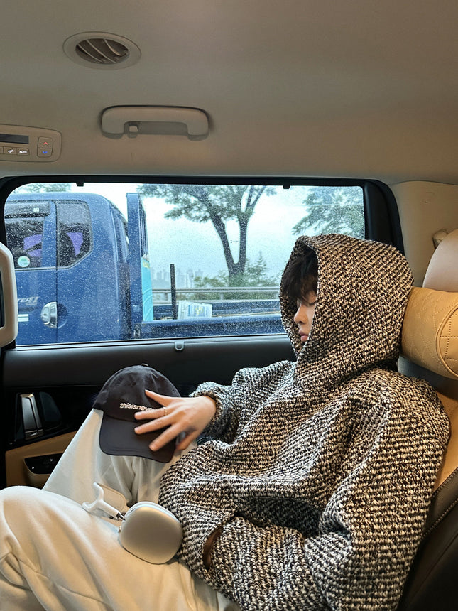 Men's Spring And Autumn Tweed Loose Pullover All-matching Long Sleeve