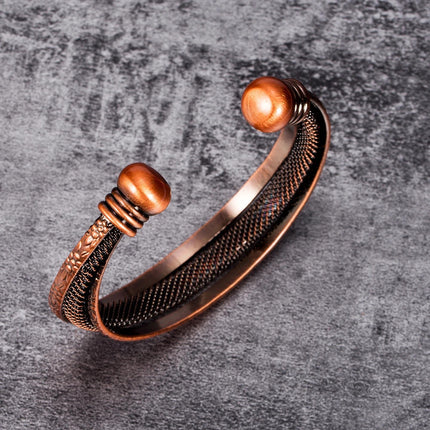 Retro Rooikoper Modieuse Veelsydige Hol Oop Damesarmband