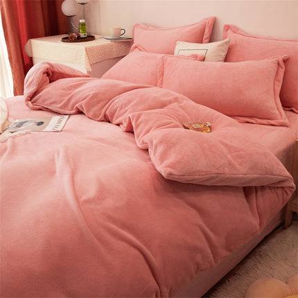 Vierstuk Plaas Dubbelkantige Fleece Warm Geel Duvet-oortreksel