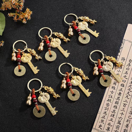 Alloy Five Blessing Men's And Women's Bag Car Key Pendant