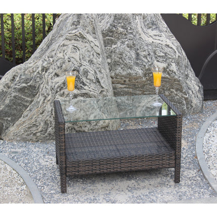 Buite Patio Meubels Koffietafel Met Deursigtige Getemperde Glas