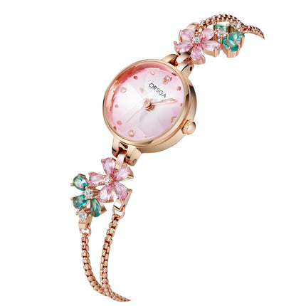 Vroue se Pragtige Diamantbesaaide Armbandhorlosie