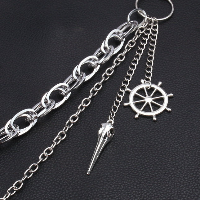 Halloween Gotiese Donker Voël Kop Broek Ketting Broek Bykomstigheid