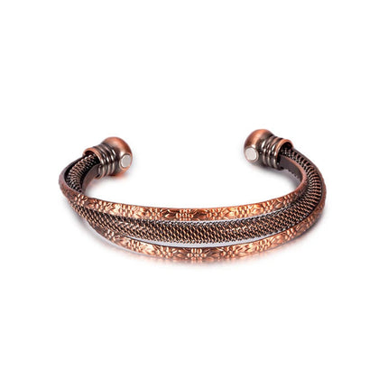 Retro Rooikoper Modieuse Veelsydige Hol Oop Damesarmband
