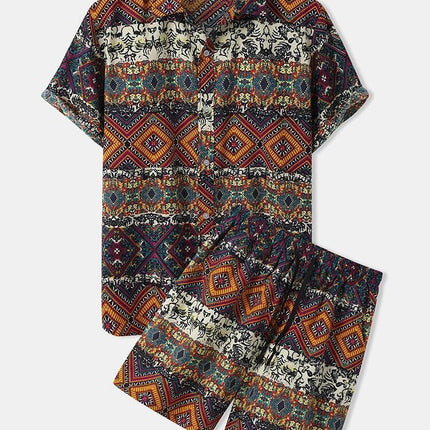 Men's Casual Fashion Printed Short Sleeve Shirt