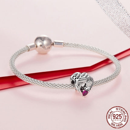 S925 Silwer Ma-kind Familie Liefde Krale Fees DIY Armband Toebehore