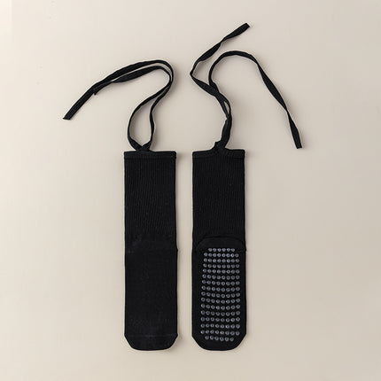 Women's Anti-slip Cross Lace-up Yoga Pilates Dance Dopamine Sports Wear Mid-calf Socks