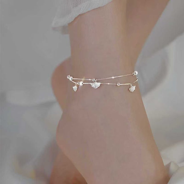 Elegant Double-layer Twin Anklet For Women
