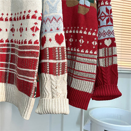 Sweater Men's Ins Trendy Round Neck Japanese-style Retro Hong Kong Style