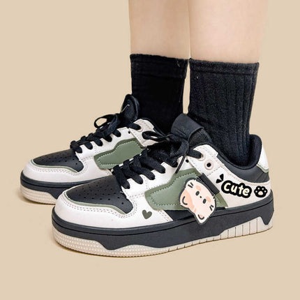 Cute Casual Sneakers Women's Color Matching Flat Low-tops