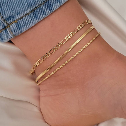 Boheemse-styl plat slangketting en gevlegte ketting strand multi-laag enkelband