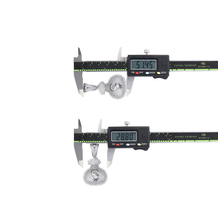 Versier met topgehalte Moissanite, hierdie luukse en modieuse ligte luukse neiging juweliersware halsnoerhanger is gemaak van S925 silwer ge-elektroplateer met platinum.