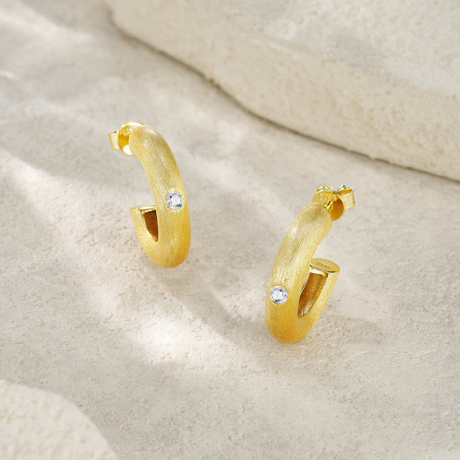 Modern Circle - Premium Moissanite Luukse Mode Ligte Luukse Juweliersware Silwer Oorknoppies S925 Silwer Vergulde