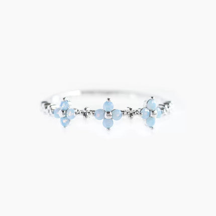 S925 Sterling Silwer Vierblaarklawer Drieblom-Ring