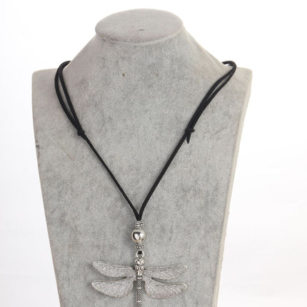 Acrylic Alloy CCB Wax Cord Jewelry Dragonfly Necklace Womens