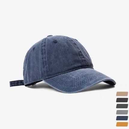 Retro Distressed Hat Women's Washed Denim Peaked Cap