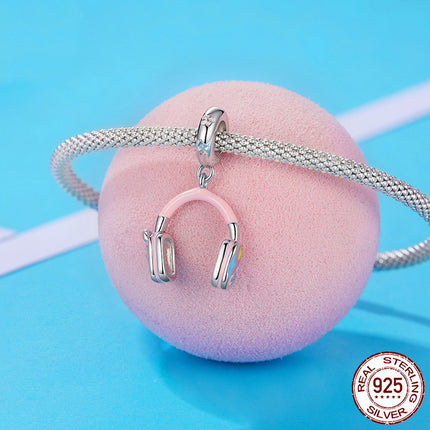 S925 Sterling Silwer Oorspronklike Oorfoonhangertjie Diy Krale