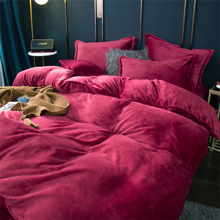 Vierstuk Plaas Dubbelkantige Fleece Warm Geel Duvet-oortreksel