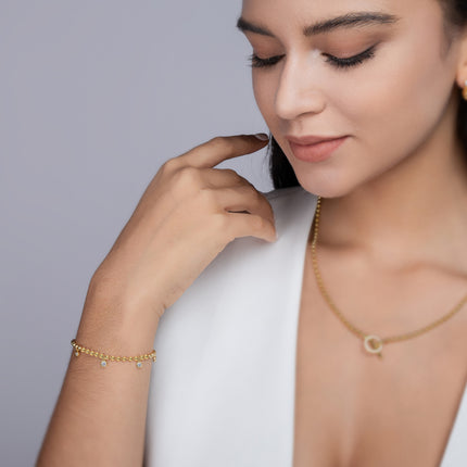 Set With Top-quality Moissanite, This Luxurious And Fashionable Light Luxury Trend Jewelry Silver Bracelet Is S925 Silver-plated With Gold