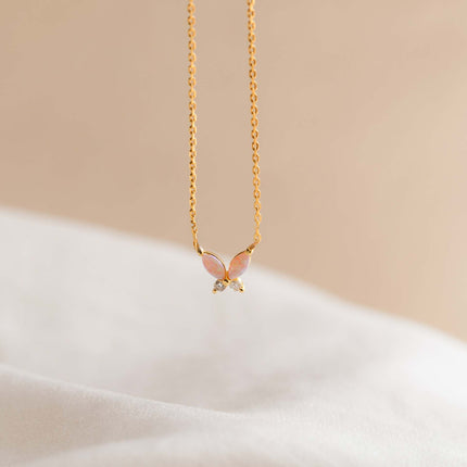 Oulike Blom- en Skoenlapperhangertjie-ketting