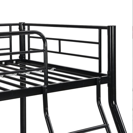 METAAL-DUBBELBED-ENKELBED SWART