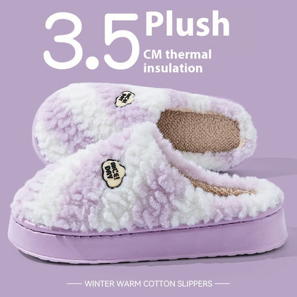Vroue se Warm Glyvaste Stil Fluweel Katoen Pantoffels